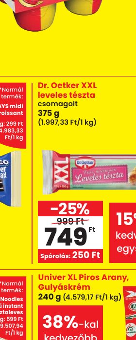 Dr. Oetker XXL leveles tészta