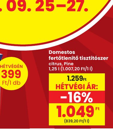Domestos fertőtlenítő tisztítószer