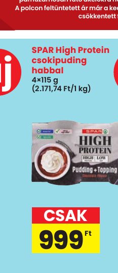 SPAR High Protein csokipuding habbal