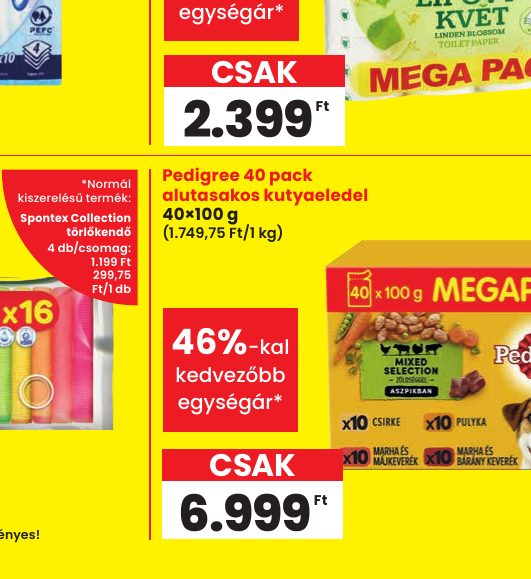 Pedigree 40 pack alutasakos kutyaeledel 40×100 g