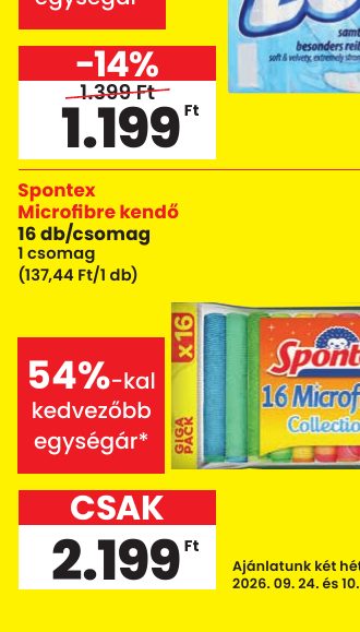 Spontex Microfibre kendő 16 db/csomag