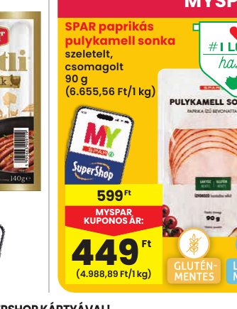 SPAR paprikás pulykamell sonka