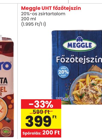 Meggle UHT főzőtejszín