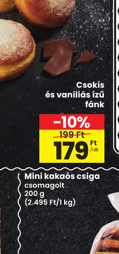 Csokis és vaníliás ízű fánk