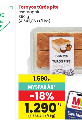 Tornyos túrós pite