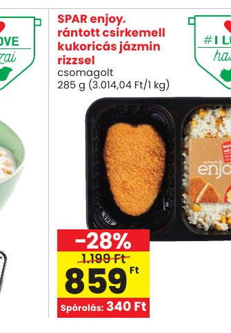 SPAR enjoy. rántott csirkemell kukoricás jázmin rizzsel