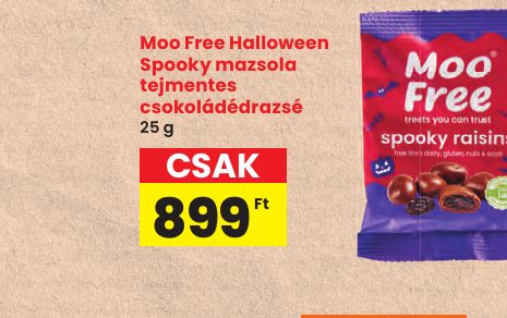 Moo Free Halloween Spooky mazsola tejmentes csokoládédrazsé