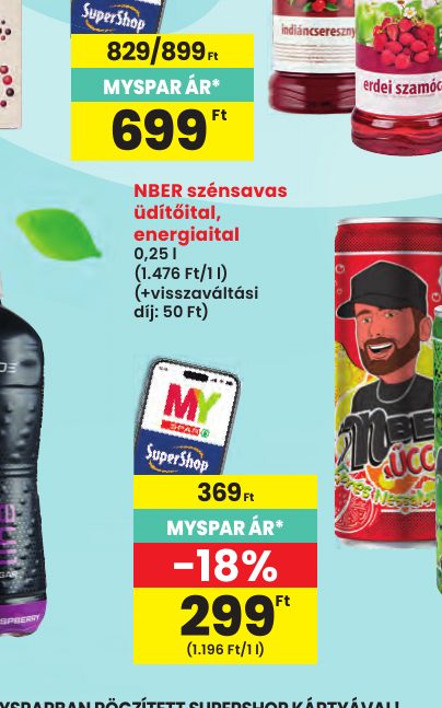 NBER szénsavas üdítőital, energiaital