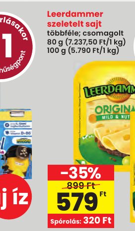 Leerdammer szeletelt sajt