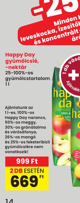 Happy Day gyümölcslé, -nektár
