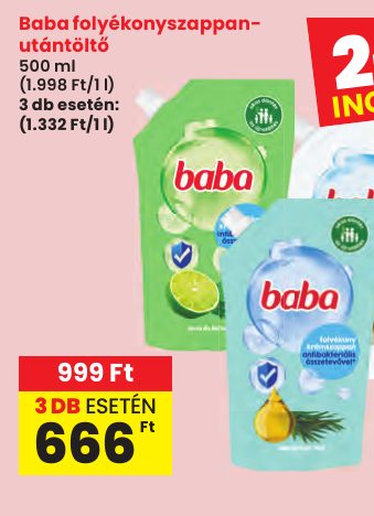 Baba folyékonyszappan- utántöltő
