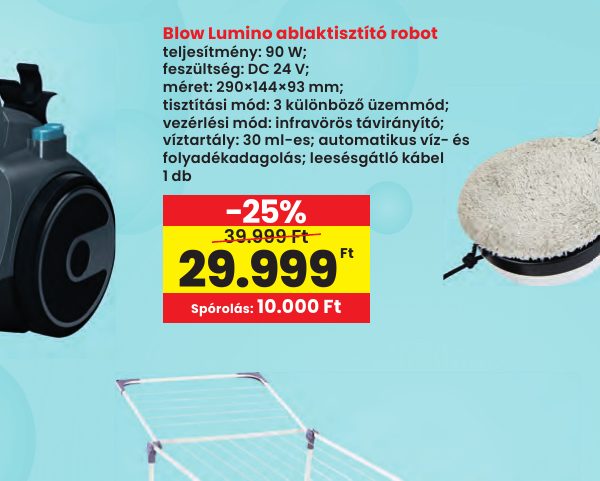 Blow Lumino ablaktisztító robot