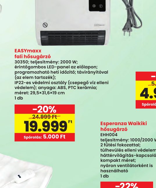 EASYmaxx fali hősugárzó