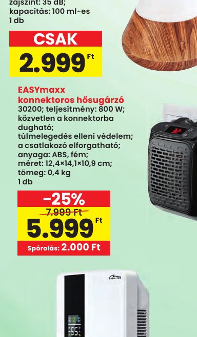 EASYmaxx konnektoros hősugárzó