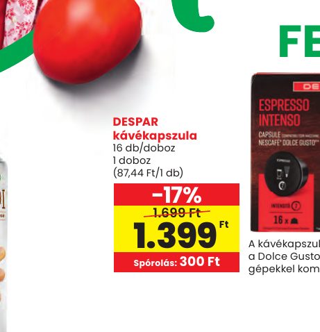 DESPAR kávékapszula