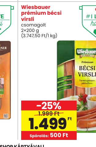 Wiesbauer prémium bécsi virsli