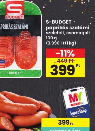 S-BUDGET paprikás szalámi