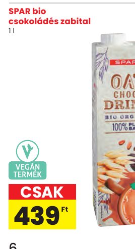 SPAR bio csokoládés zabital
