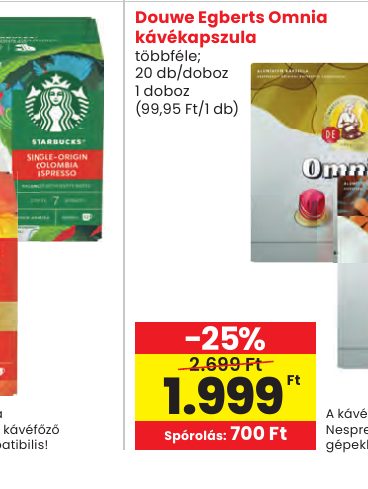 Douwe Egberts Omnia kávékapszula