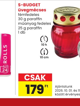 S-BUDGET üvegmécses
