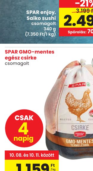 SPAR GMO-mentes egész csirke