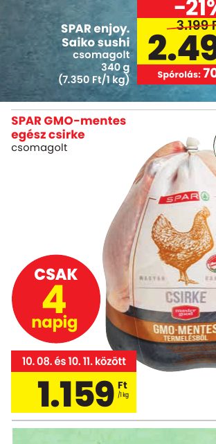 SPAR GMO-mentes egész csirke
