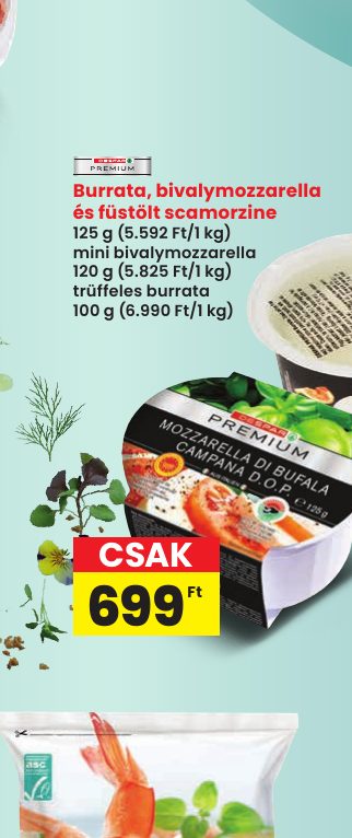 Burrata, bivalymozzarella és füstölt scamorzine