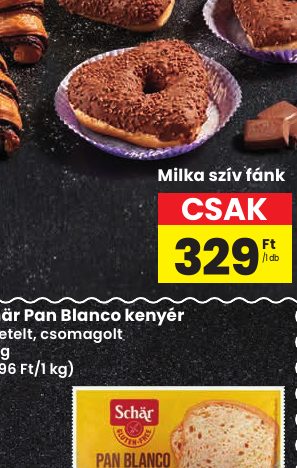 Milka szív fánk