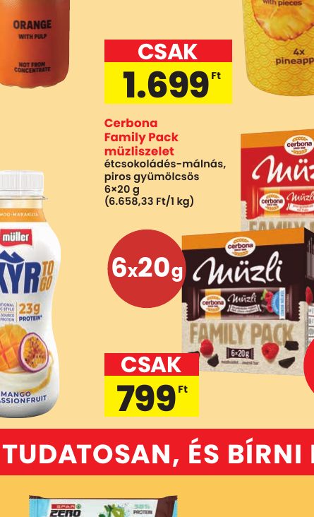 Cerbona Family Pack müzliszelet