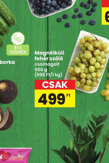 Magnélküli fehér szőlő