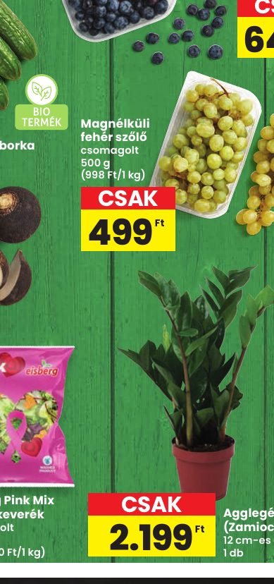 Magnélküli fehér szőlő