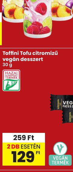 Toffini Tofu citromízű vegán desszert