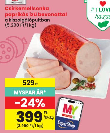 Csirkemellsonka paprikás ízű bevonattal