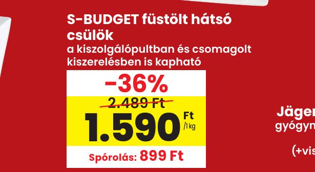 S-BUDGET füstölt hátsó csülök