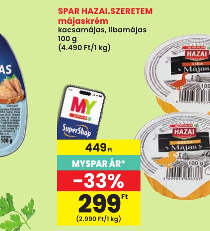 SPAR HAZAI.SZERETEM májaskrém