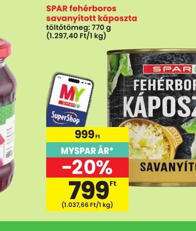 SPAR fehérboros savanyított káposzta