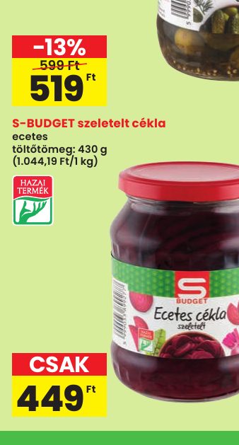 S-BUDGET szeletelt cékla