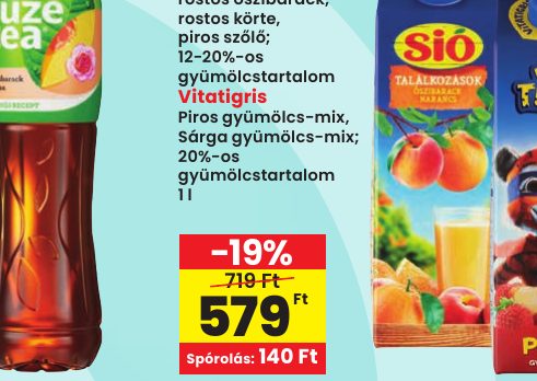 Piros gyümölcs-mix, Sárga gyümölcs-mix; 20%-os gyümölcstartalom 1 l