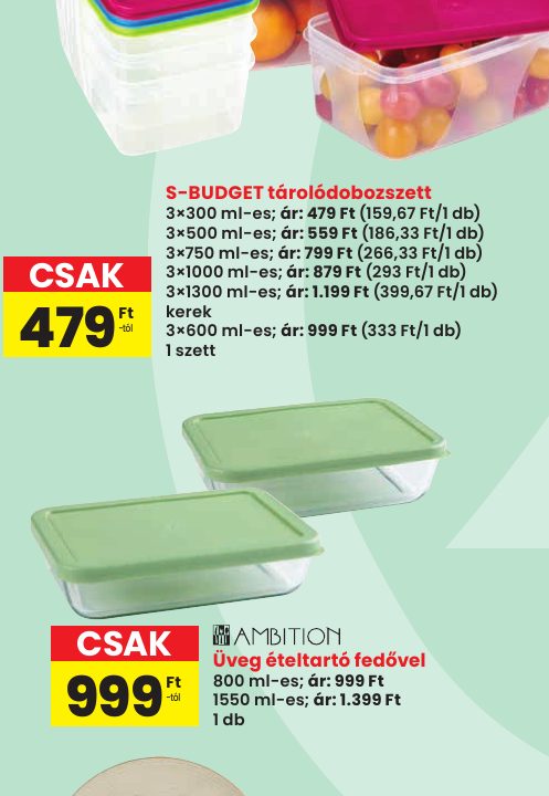 S-BUDGET tárolódobozszett