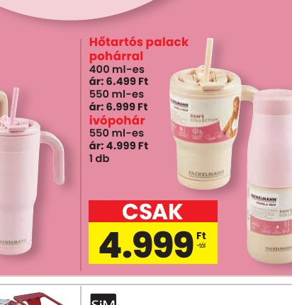Hőtartós palack pohárral