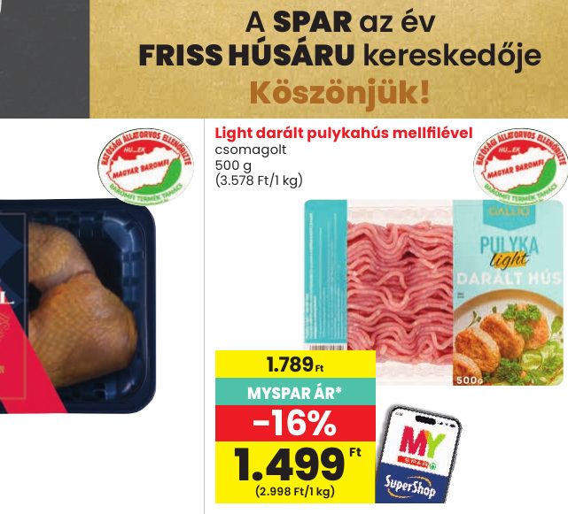 Light darált pulykahús mellfilével