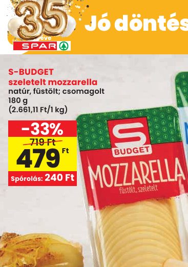 S-BUDGET szeletelt mozzarella