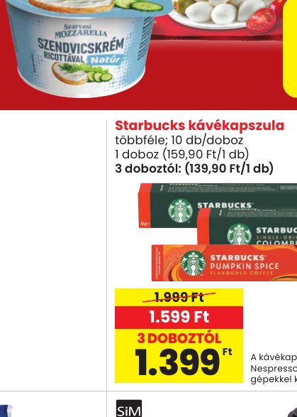 Starbucks kávékapszula