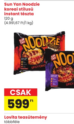 Sun Yan Noodzie koreai stílusú instant tészta