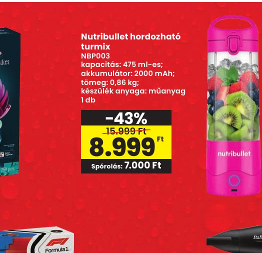 Nutribullet hordozható turmix