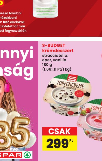 S-BUDGET krémdesszert