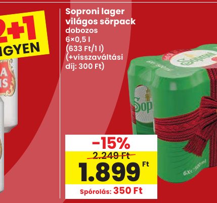 Soproni lager világos sörpack