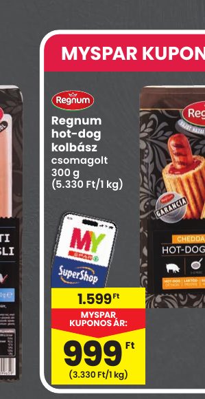 Regnum hot-dog kolbász