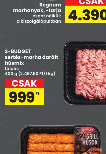 S-BUDGET sertés-marha darált húsmix