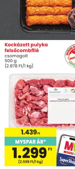 Kockázott pulyka felsőcombfilé